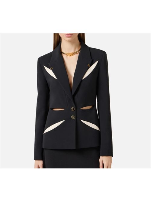 TWO-TONE CUT-OUT JACKET ELISABETTA FRANCHI | GI19861E2685 nero/burro